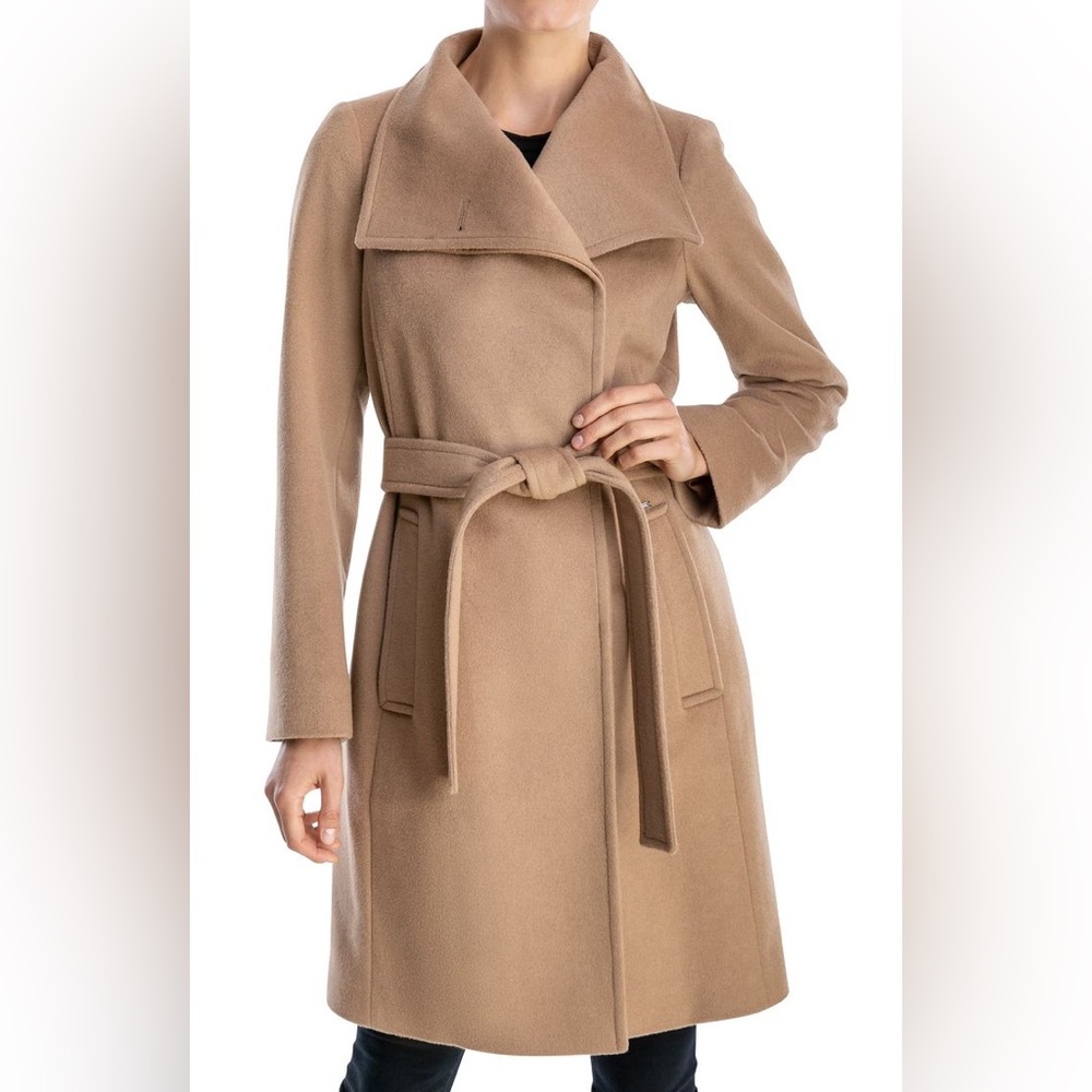 *LIKE NEW* Michael Kors belted asymmetrical wool blend trench coat